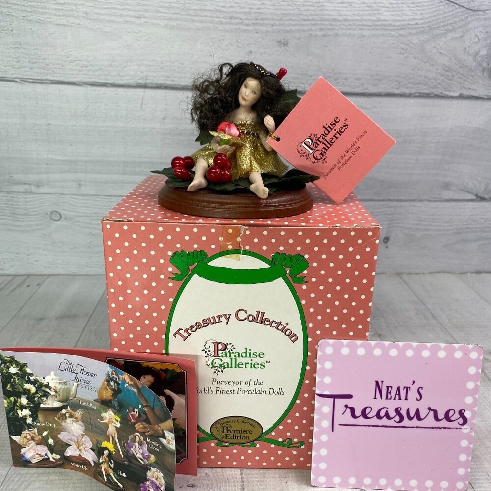 Paradise Galleries THE LITTLE FLOWER FAIRIES-HOLLY Collection Porcelain Doll